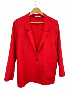 FairSet Red Single-Button Women's Blazer Jacket / Made in Canada 🇨🇦